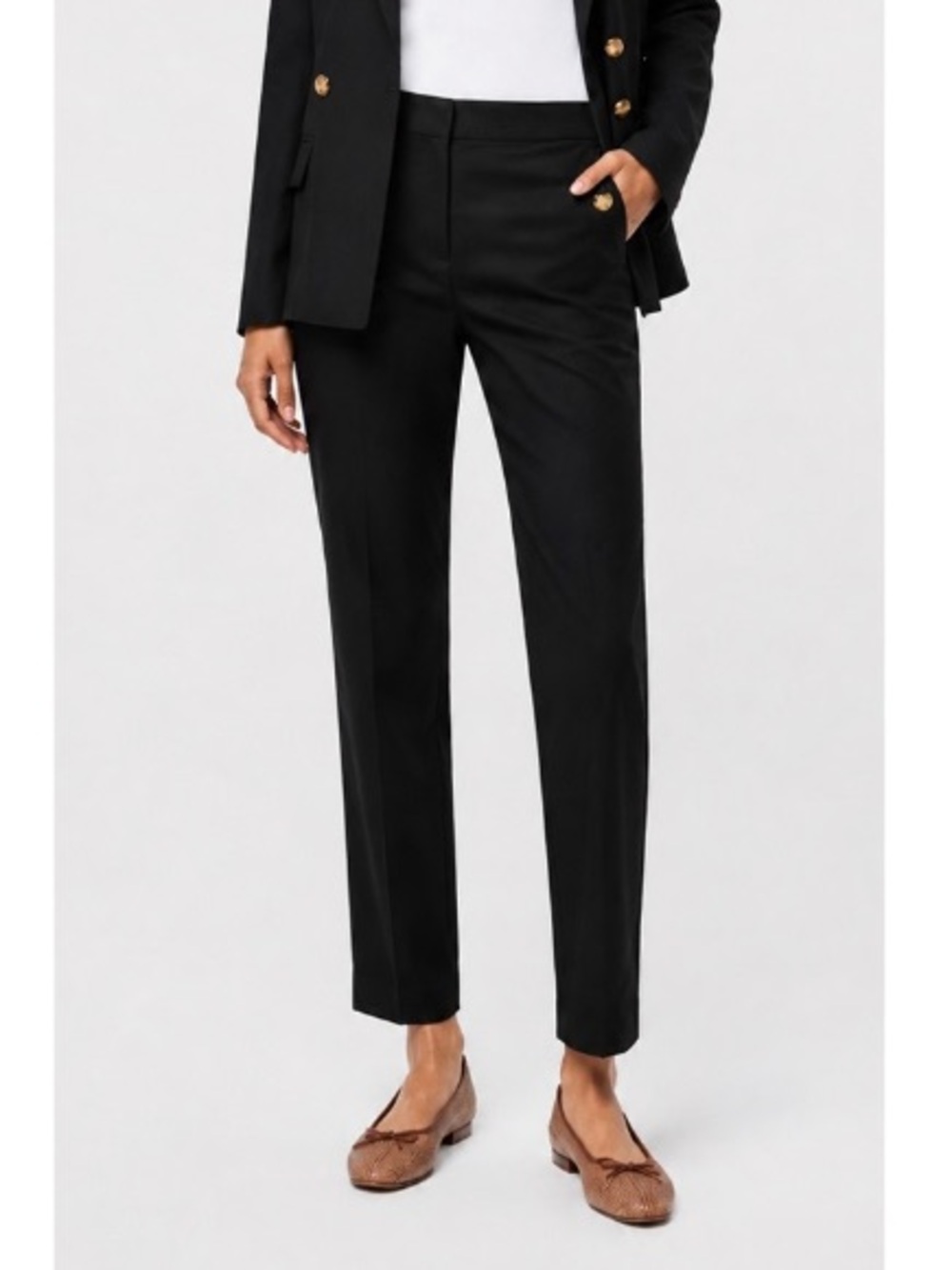 J. Crew Sailor Linen Cotton Blend Mid-Rise Elastic Waist Straight Trouser Pant